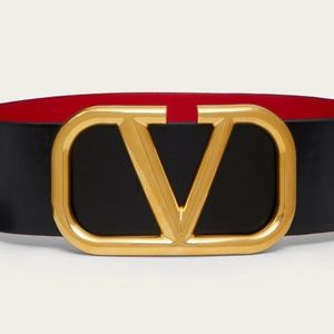 Valentino reversible black and red belt